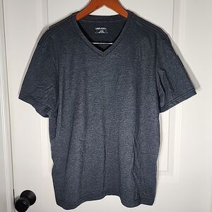 UNTUCKit Bussola T Shirt Mens Size L Heathered Blue V Neck Short Sleeve Soft